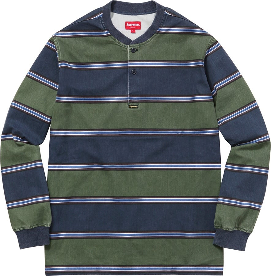 Printed Stripe Twill Henley view 2